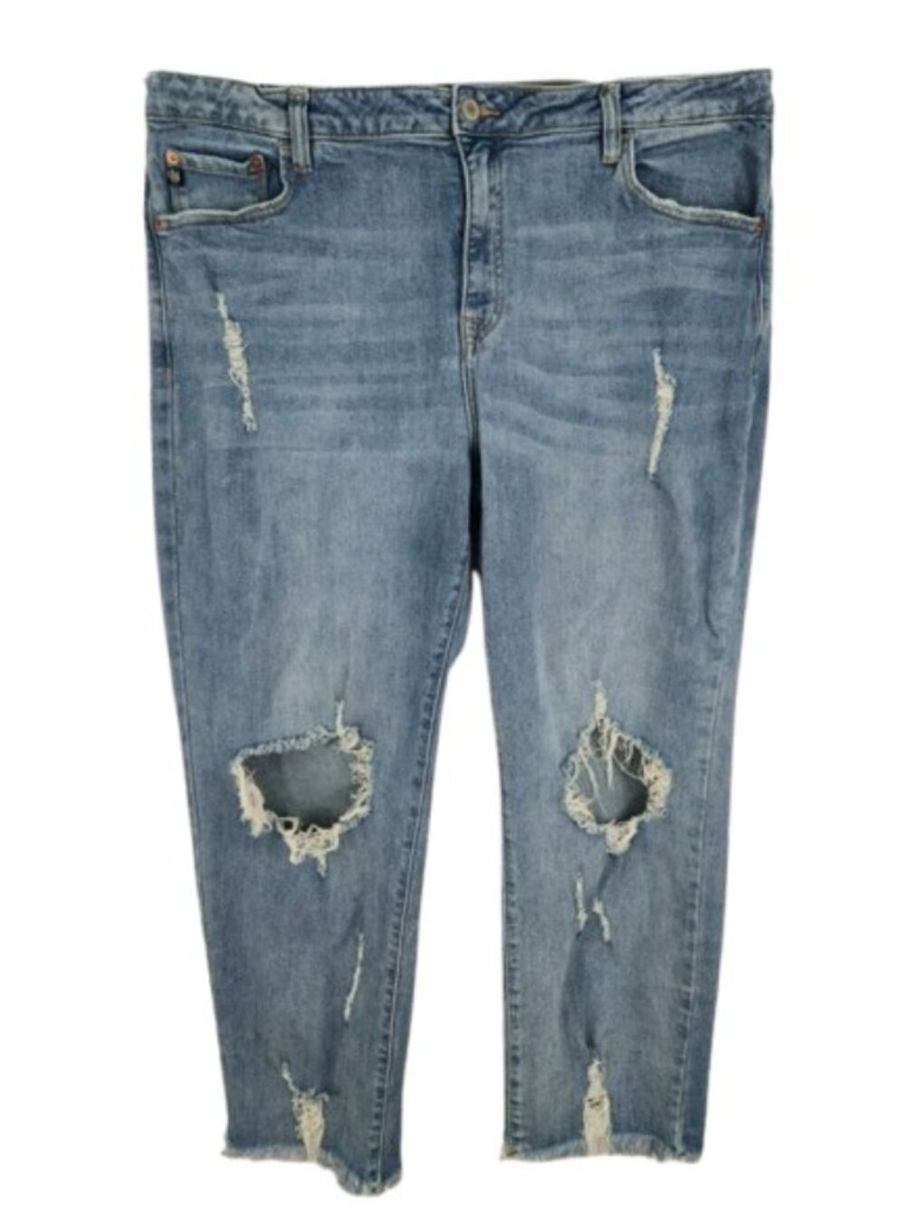 I&M Black Label Size 20 Distressed Straight Leg Jeans High Rise Plus